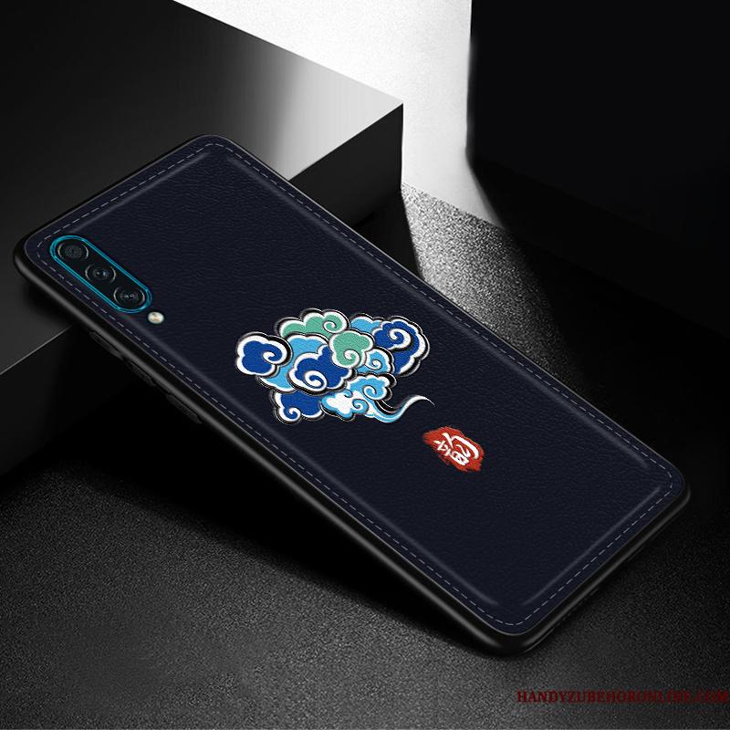 Samsung Galaxy A30s Telefon Etui Blå Ny Blød Anti-fald Trend Kinesisk Stil