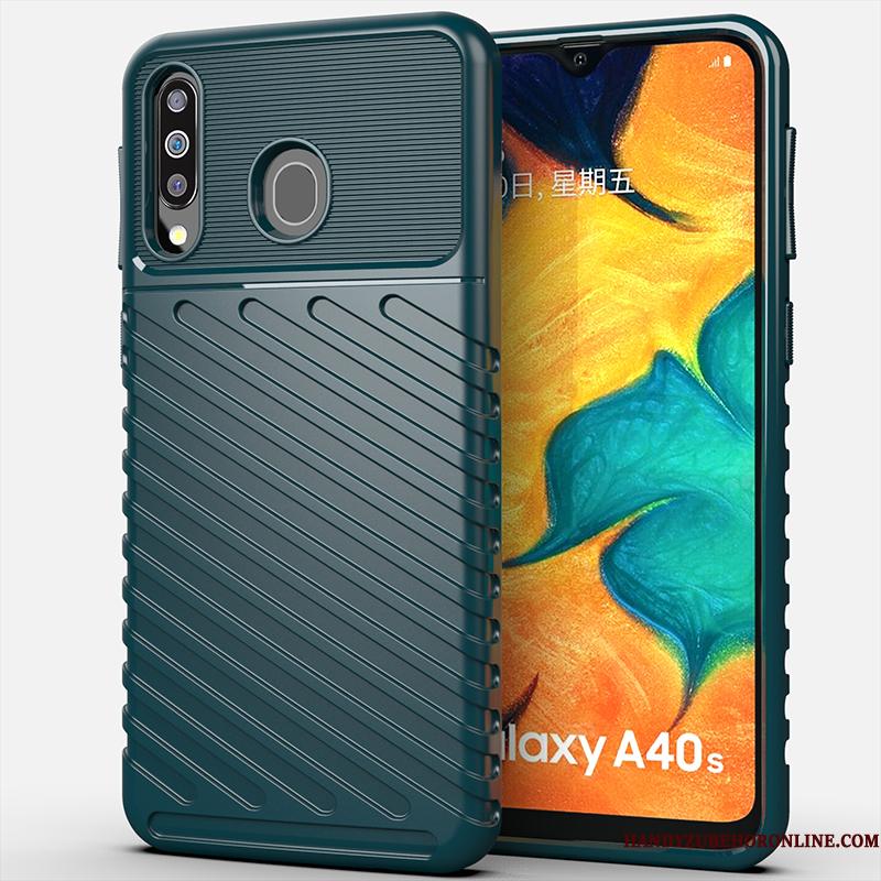 Samsung Galaxy A40s Stjerne Cover Anti-fald Telefon Etui Sort Beskyttelse Simple