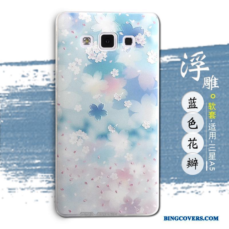 Samsung Galaxy A5 2015 Anti-fald Mobiltelefon Stjerne Silikone Lyserød Cover Etui