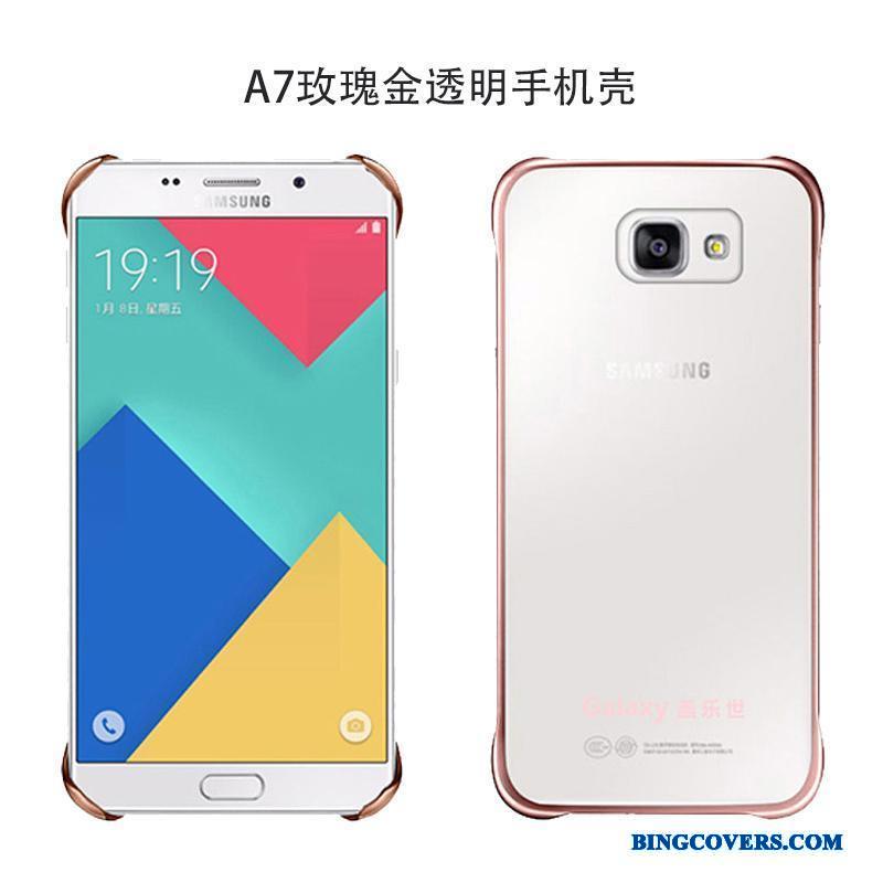 Samsung Galaxy A5 2016 Telefon Etui Lædertaske Bagdæksel Gennemsigtig Autentiske Rosa Guld Mobiltelefon