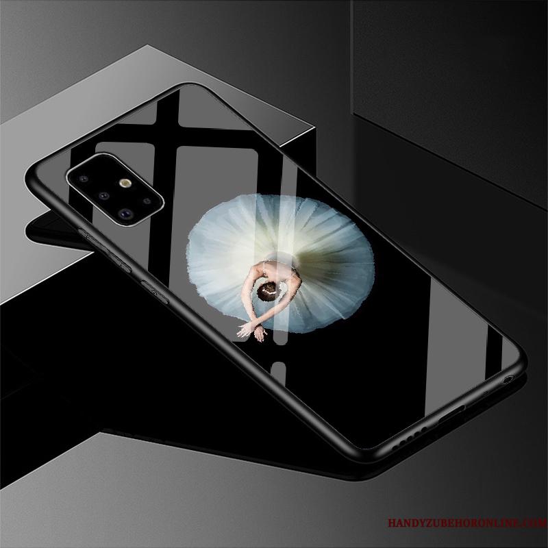 Samsung Galaxy A51 Af Personlighed Cover Hård Sort Etui Glas Beskyttelse