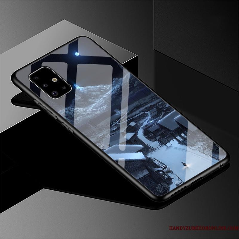 Samsung Galaxy A51 Af Personlighed Cover Hård Sort Etui Glas Beskyttelse