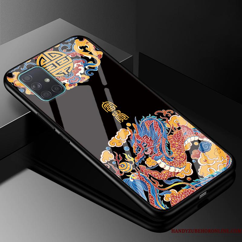 Samsung Galaxy A51 Kinesisk Stil Telefon Etui Silikone Stjerne Cover Tilpas Glas