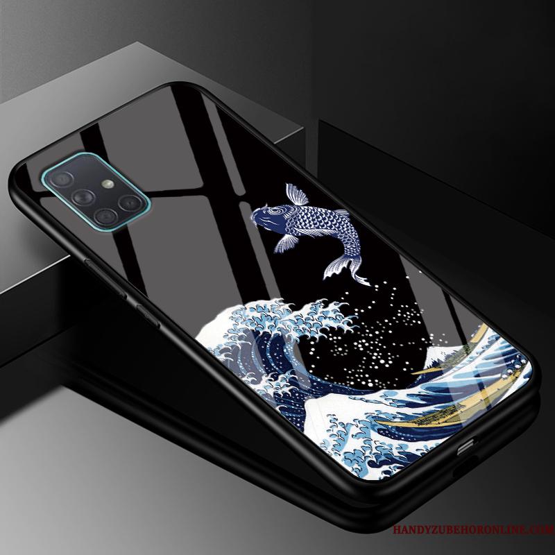 Samsung Galaxy A51 Kinesisk Stil Telefon Etui Silikone Stjerne Cover Tilpas Glas