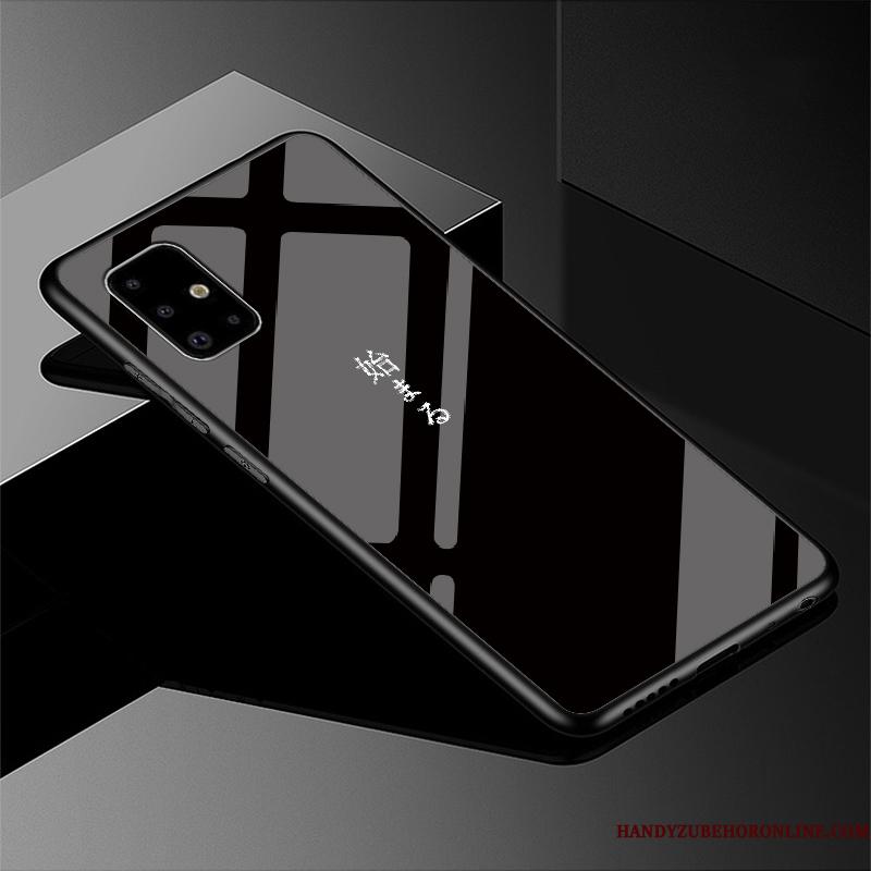 Samsung Galaxy A51 Simple Beskyttelse Cover Sort Glas Stjerne Telefon Etui
