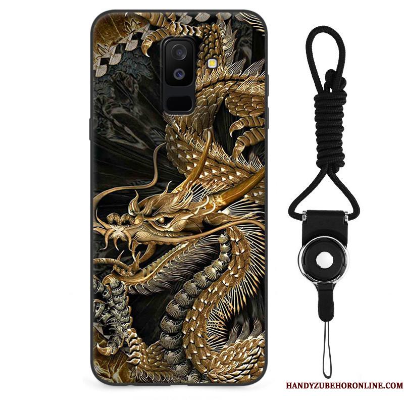 Samsung Galaxy A6+ Etui Af Personlighed Kreativ Guld Beskyttelse Trend Blød Dragon