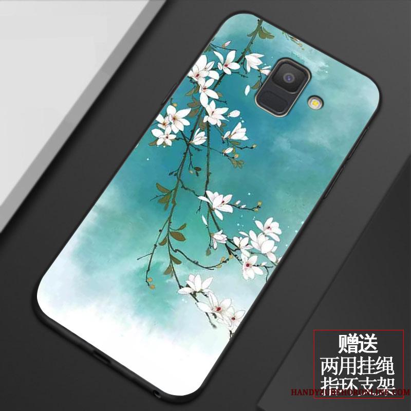 Samsung Galaxy A6 Etui Beskyttelse Alt Inklusive Kinesisk Stil Frisk Stjerne Cover Hvid