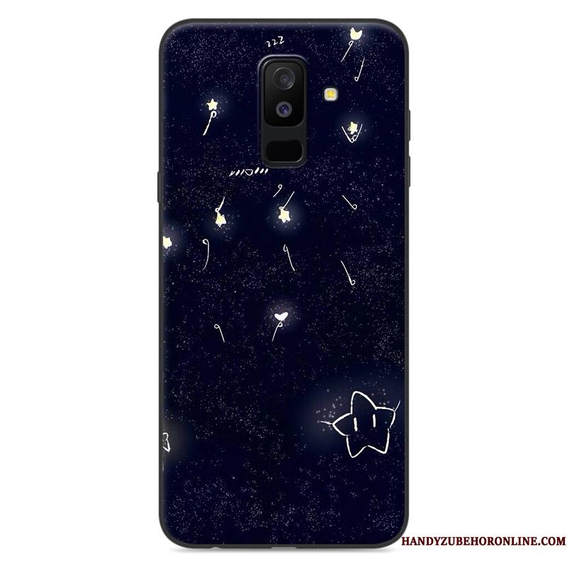 Samsung Galaxy A6+ Smuk Blød Stjerne Gul Hængende Ornamenter Cover Telefon Etui