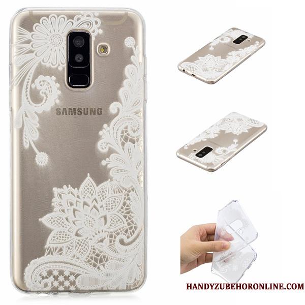 Samsung Galaxy A6+ Stjerne Etui Telefon Beskyttelse Lyserød Blød Cover