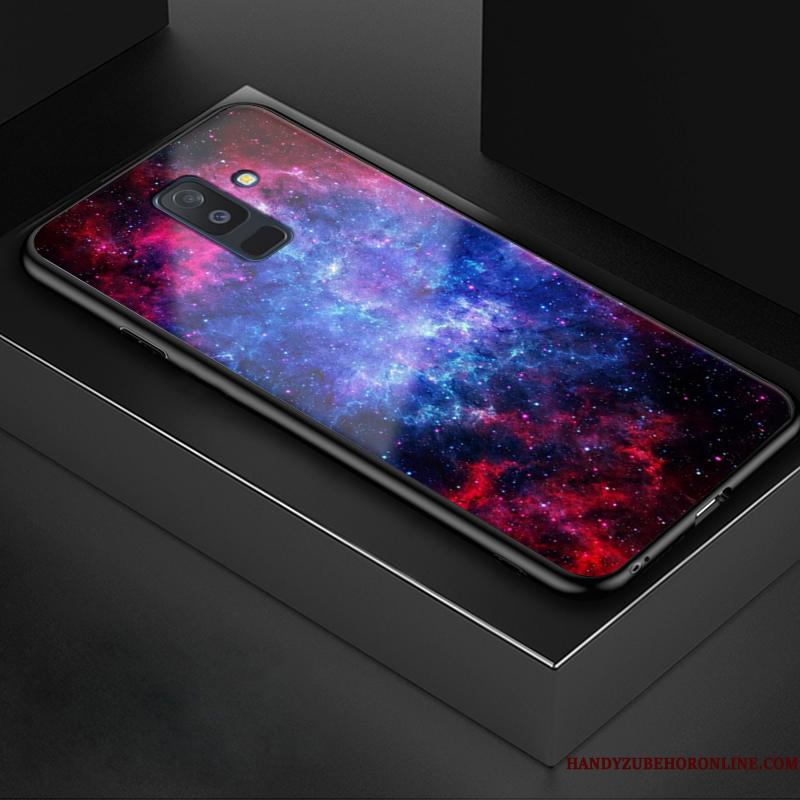 Samsung Galaxy A6+ Stjerneklar Rød Trend Telefon Etui Ungdom Glas Beskyttelse