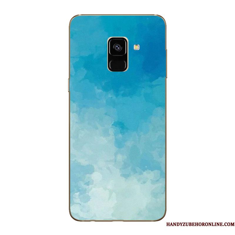 Samsung Galaxy A6 Stor Anti-fald Blå Silikone Etui Cover Blød