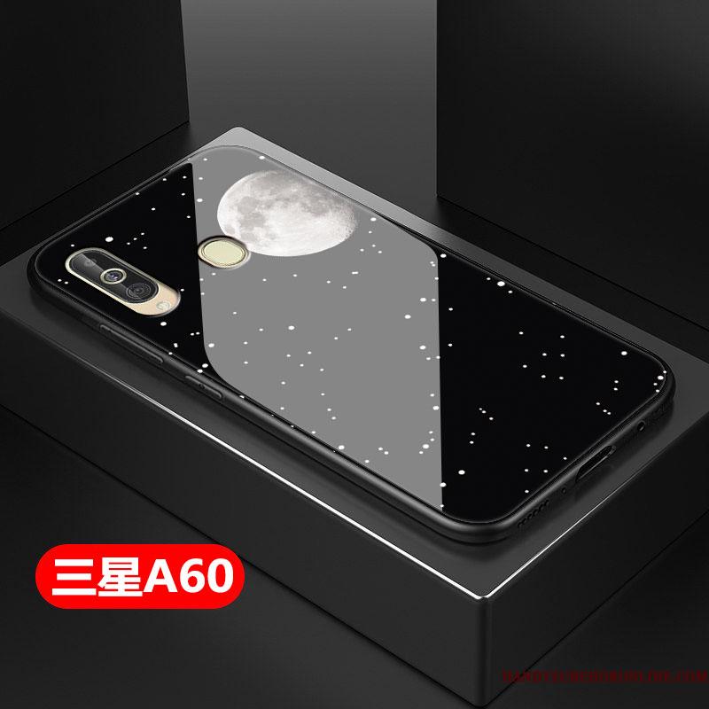 Samsung Galaxy A60 Glas Kinesisk Stil Kreativ Telefon Etui Lilla Stjerne Anti-fald