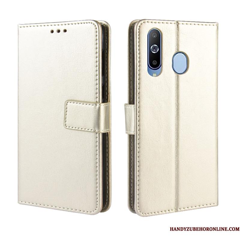 Samsung Galaxy A60 Tegnebog Folio Telefon Etui Stjerne Lædertaske Guld Beskyttelse