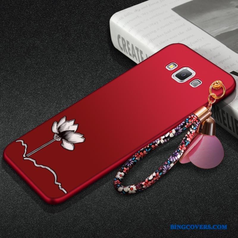 Samsung Galaxy A7 2015 Anti-fald Alt Inklusive Rød Trend Cover Telefon Etui Silikone