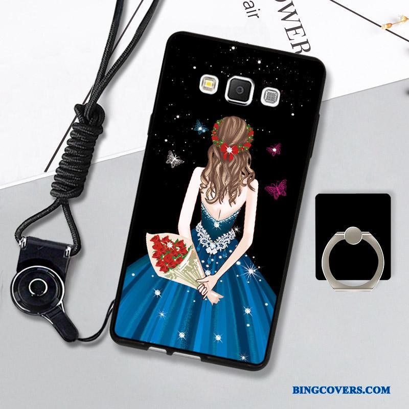 Samsung Galaxy A7 2015 Silikone Farve Beskyttelse Etui Stjerne Blomster Mobiltelefon