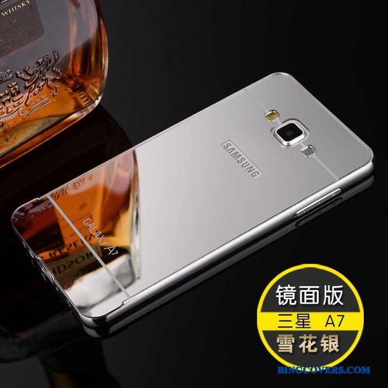 Samsung Galaxy A7 2015 Telefon Etui Cover Beskyttelse Metal Stjerne Guld Ramme