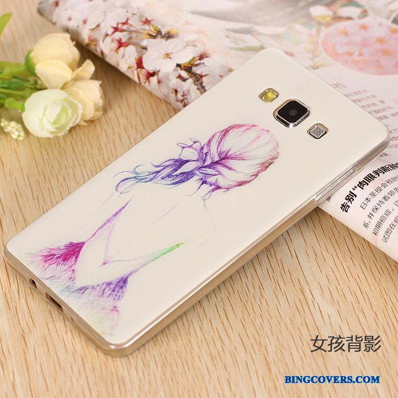 Samsung Galaxy A7 2015 Trend Etui Beskyttelse Tynd Blomster Telefon Cover