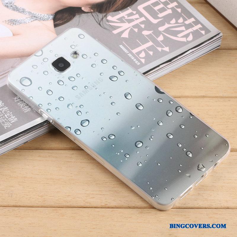 Samsung Galaxy A7 2016 Alt Inklusive Silikone Nubuck Blå Blød Beskyttelse Etui