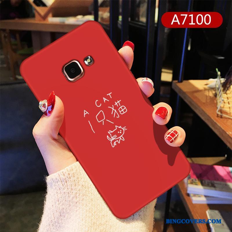 Samsung Galaxy A7 2016 Etui Af Personlighed Kreativ Alt Inklusive Silikone Rød Blød Cover
