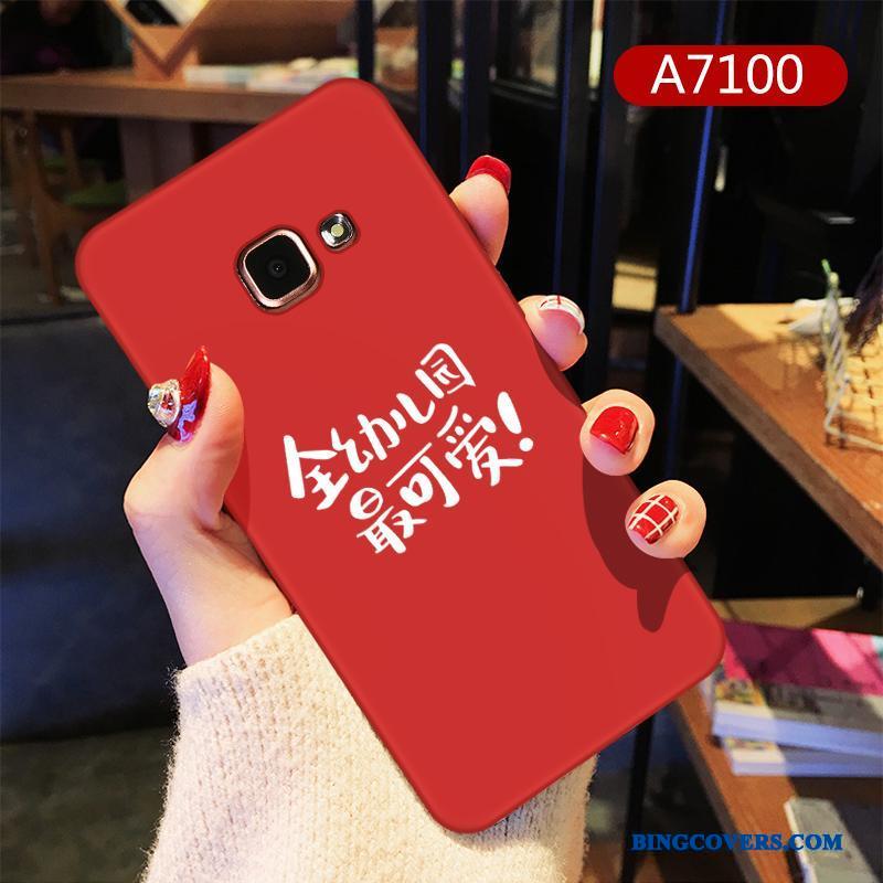Samsung Galaxy A7 2016 Etui Af Personlighed Kreativ Alt Inklusive Silikone Rød Blød Cover
