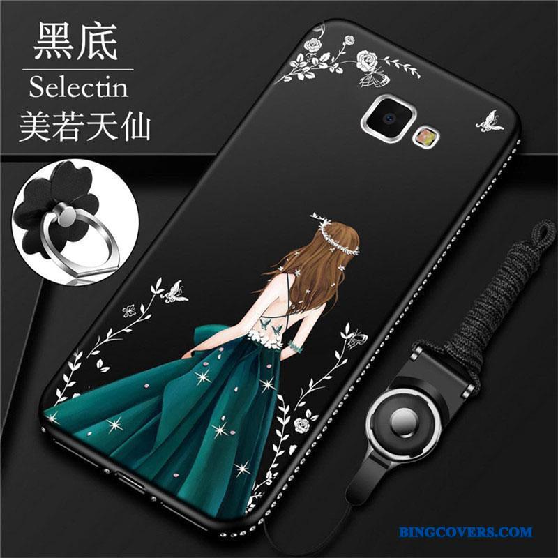 Samsung Galaxy A7 2016 Telefon Etui Alt Inklusive Stjerne Sort Silikone Cover Beskyttelse