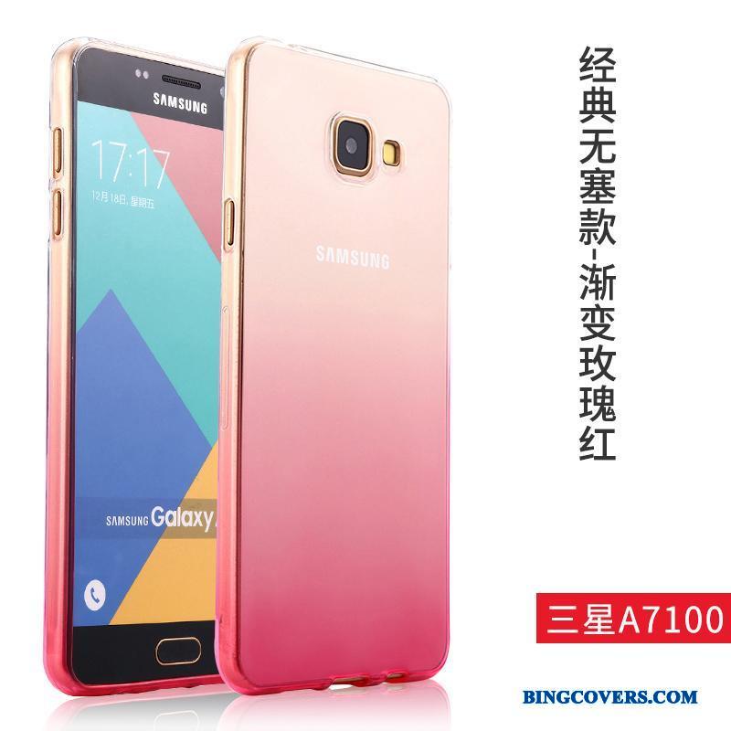 Samsung Galaxy A7 2016 Trend Blå Telefon Etui Silikone Beskyttelse Cover Gennemsigtig