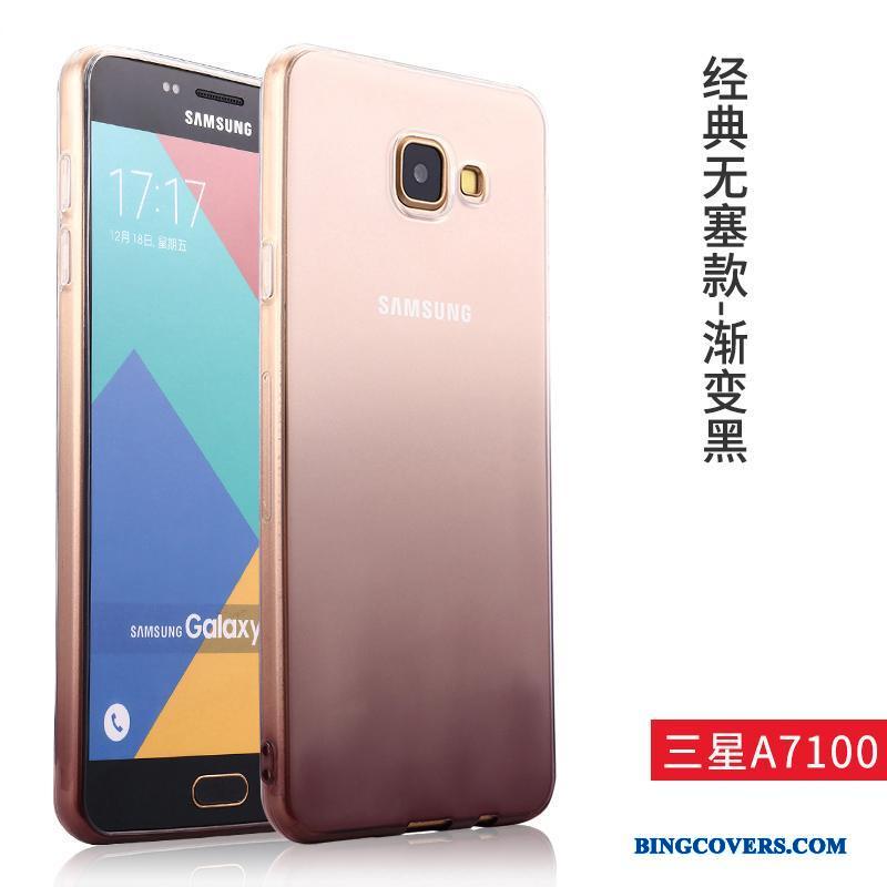 Samsung Galaxy A7 2016 Trend Blå Telefon Etui Silikone Beskyttelse Cover Gennemsigtig