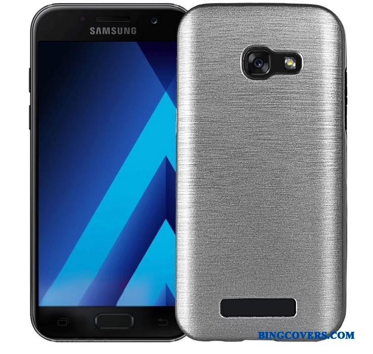 Samsung Galaxy A7 2017 Metal Telefon Etui Blå Silikone Cover Alt Inklusive Stjerne