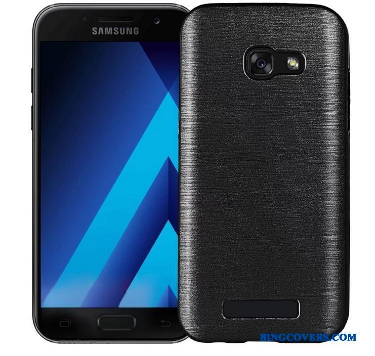 Samsung Galaxy A7 2017 Metal Telefon Etui Blå Silikone Cover Alt Inklusive Stjerne