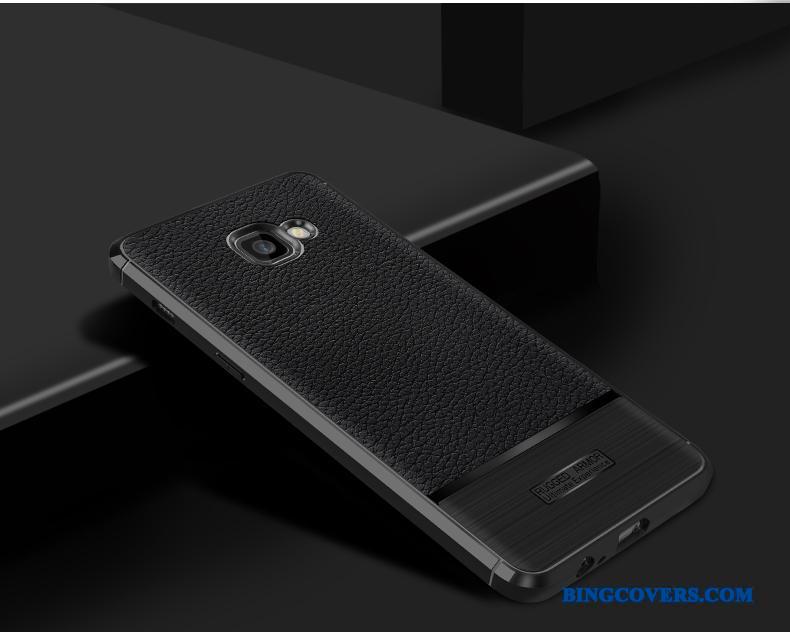 Samsung Galaxy A7 2017 Telefon Etui Alt Inklusive Stjerne Sort Silikone Mønster Beskyttelse