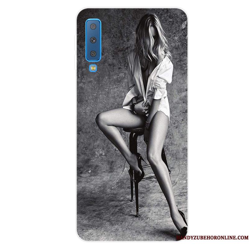 Samsung Galaxy A7 2018 Silikone Trend Anti-fald Stjerne Af Personlighed Blød Telefon Etui