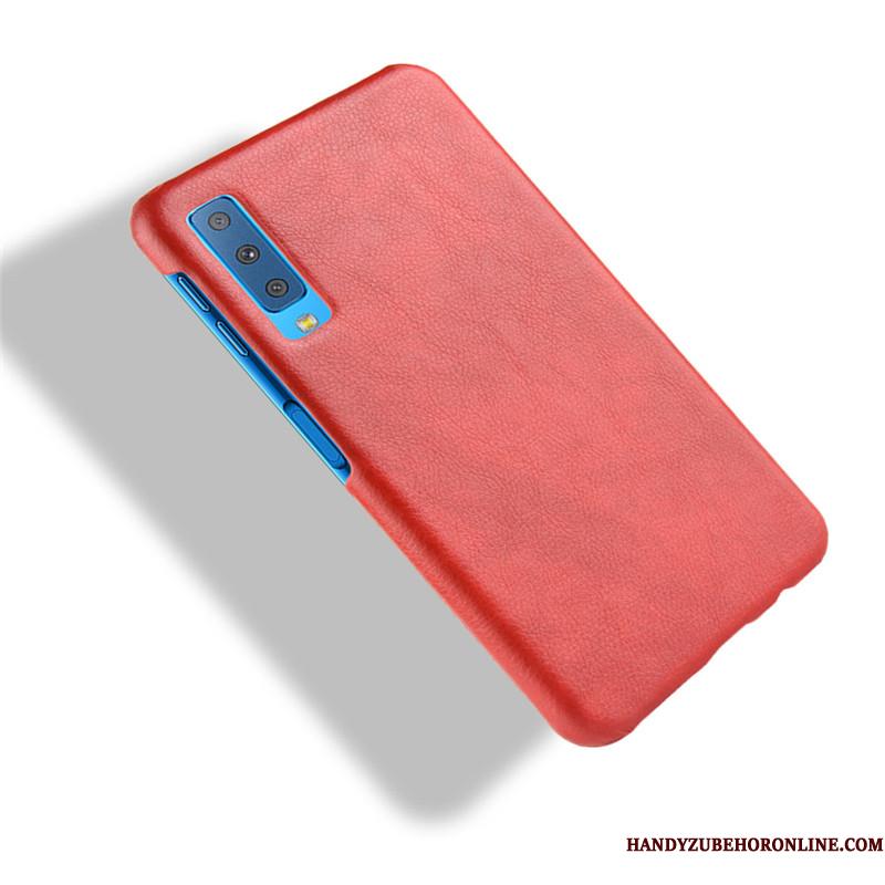 Samsung Galaxy A7 2018 Stjerne Beskyttelse Telefon Etui Anti-fald Cover Rød