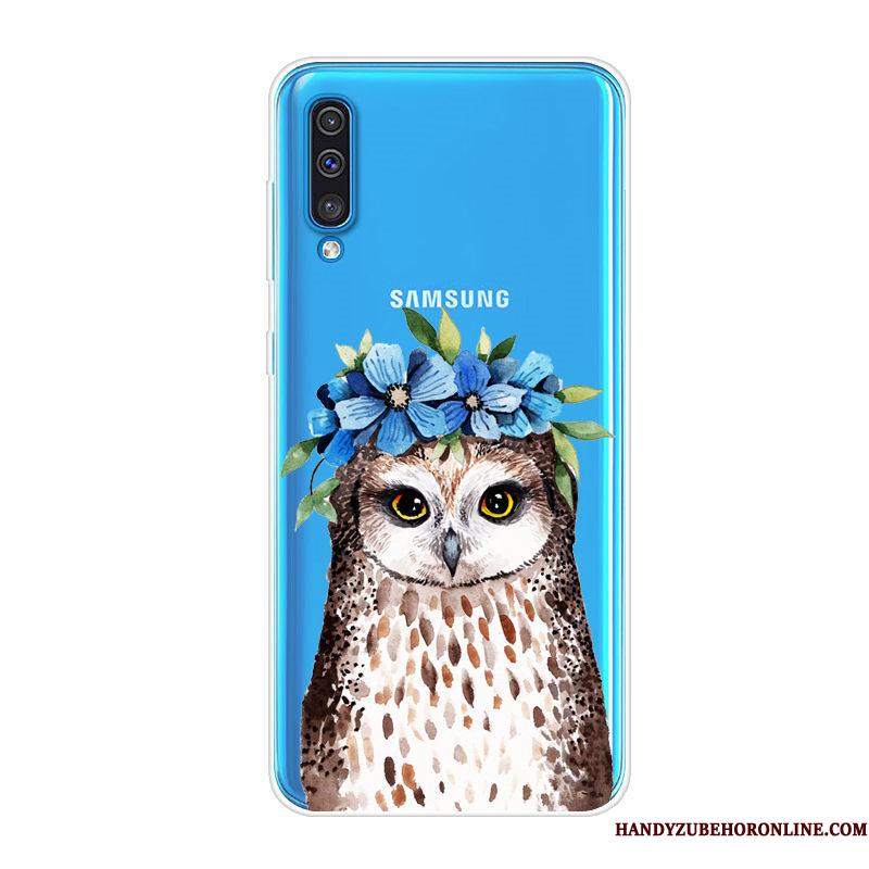 Samsung Galaxy A70 Blå Cover Telefon Etui Cartoon Silikone Anti-fald Trend