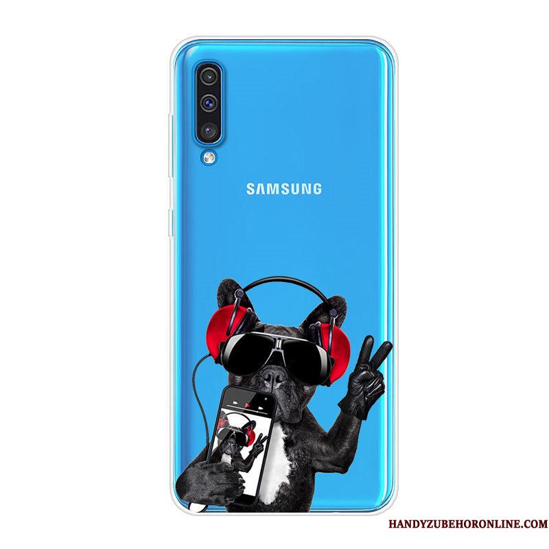 Samsung Galaxy A70 Blå Cover Telefon Etui Cartoon Silikone Anti-fald Trend