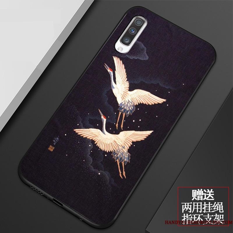 Samsung Galaxy A70 Etui Anti-fald Silikone Simple Blød Kinesisk Stil Cover Stjerne