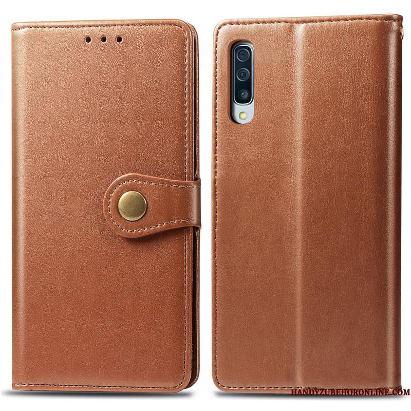 Samsung Galaxy A70s Business Telefon Etui Hængende Ornamenter Folio Lædertaske Cover Rød