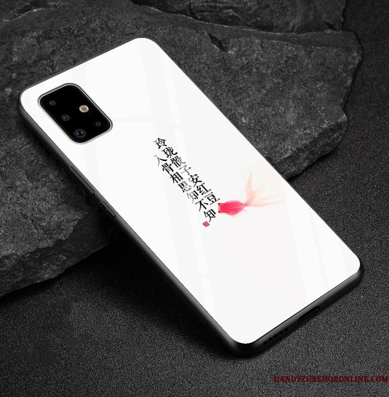 Samsung Galaxy A71 Cartoon Beskyttelse Mode Kinesisk Stil Telefon Etui Blå Silikone