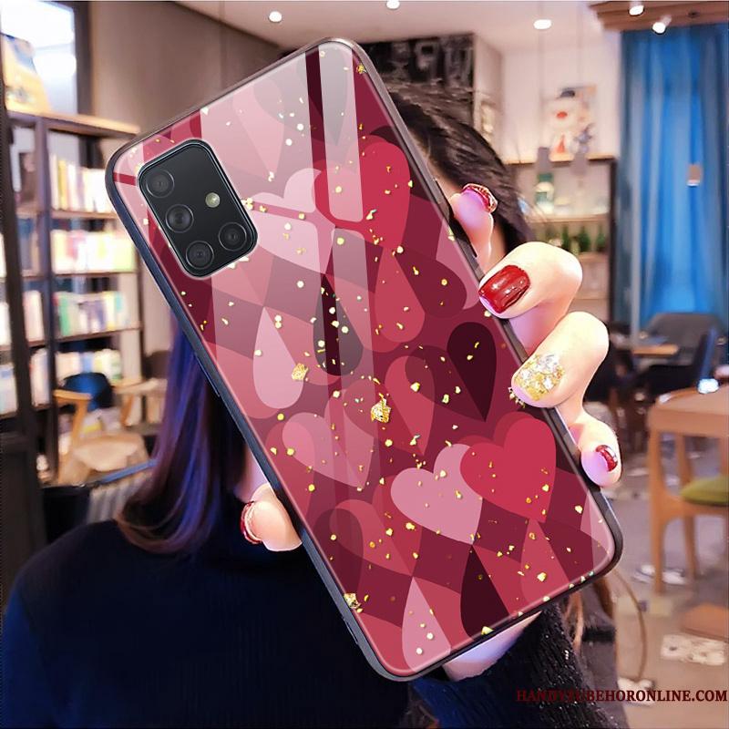 Samsung Galaxy A71 Net Red Kærlighed Telefon Etui Leopard Glas Hængende Ornamenter Cover