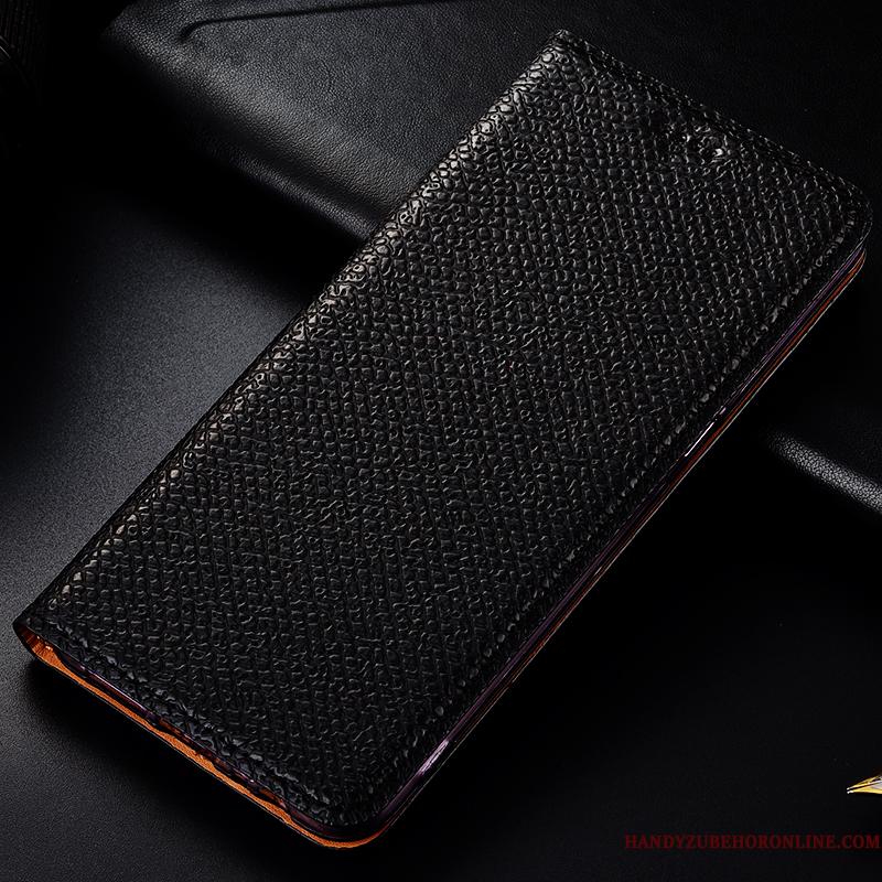 Samsung Galaxy A71 Ægte Læder Mesh Anti-fald Mønster Folio Telefon Etui Stjerne