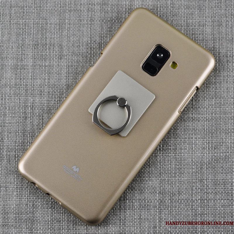Samsung Galaxy A8 2018 Alt Inklusive Silikone Telefon Etui Cover Beskyttelse Lyserød Stjerne