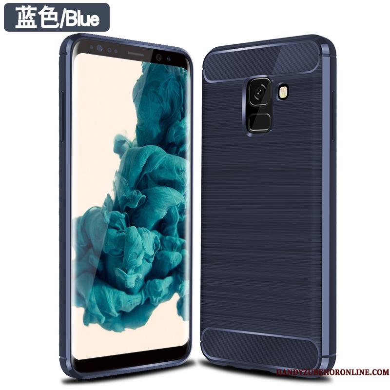 Samsung Galaxy A8 2018 Beskyttelse Anti-fald Grøn Telefon Etui Fiber Cover Silke