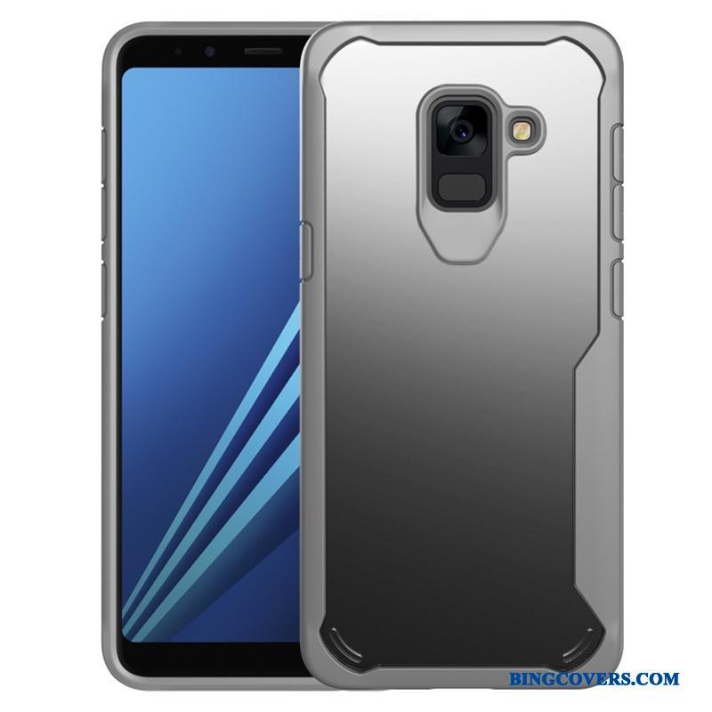 Samsung Galaxy A8+ Blød Beskyttelse Gasbag Sort Telefon Etui Gennemsigtig Alt Inklusive