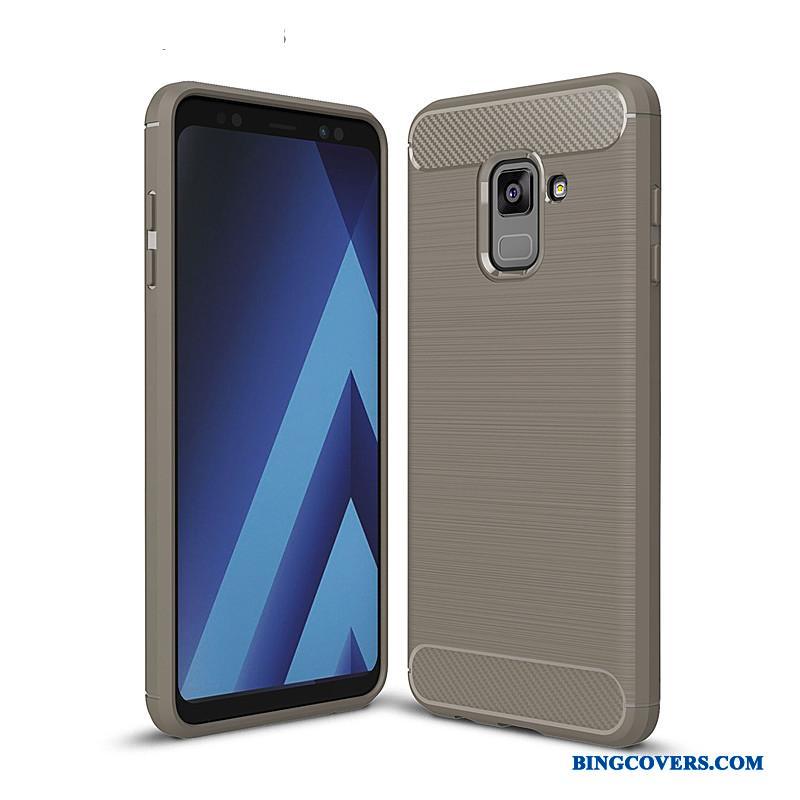 Samsung Galaxy A8+ Blød Cover Alt Inklusive Anti-fald Fiber Etui Rød