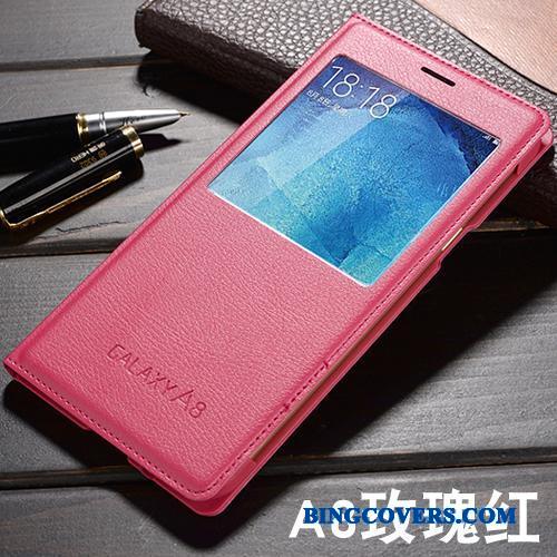 Samsung Galaxy A8 Etui Guld Beskyttelse Lædertaske Cover Mobiltelefon Lyse Folio