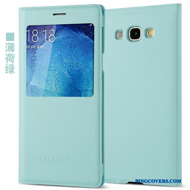Samsung Galaxy A8 Etui Guld Beskyttelse Lædertaske Cover Mobiltelefon Lyse Folio