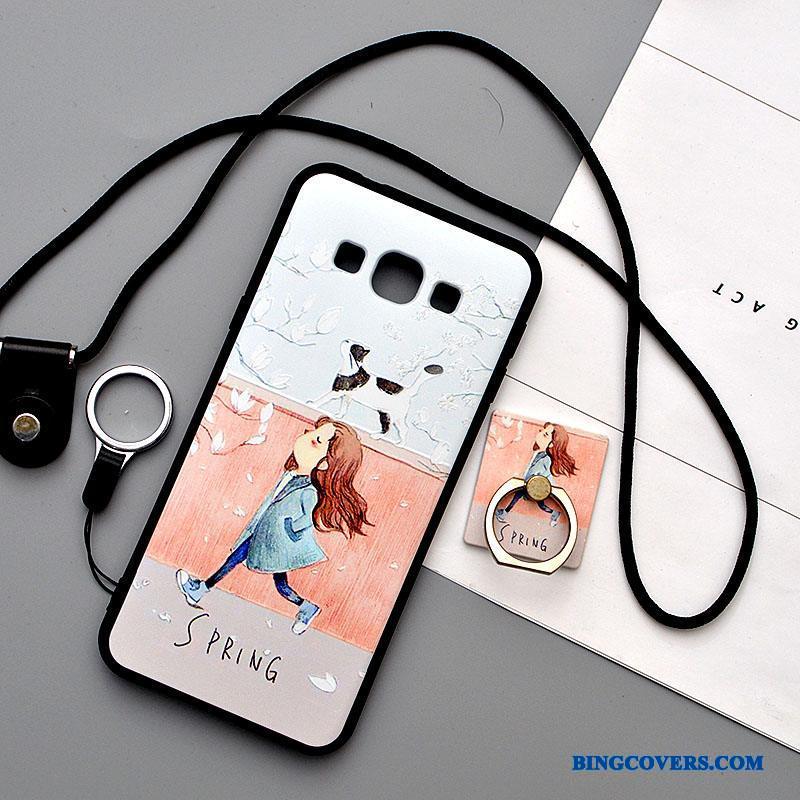 Samsung Galaxy A8 Etui Support Cartoon Beskyttelse Stjerne Silikone Hængende Ornamenter Gul