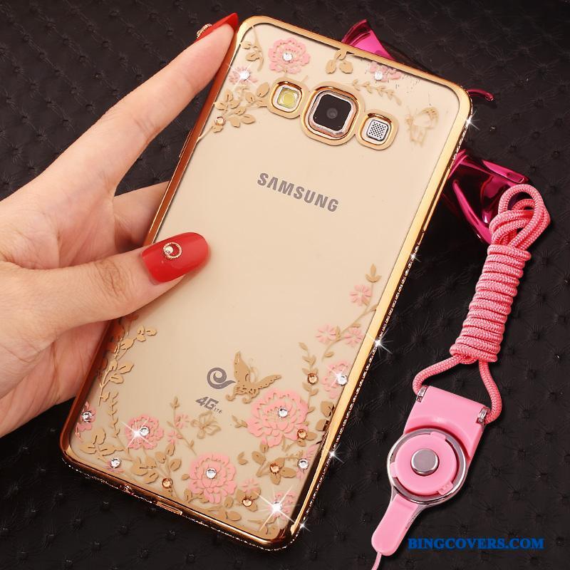 Samsung Galaxy A8 Guld Cover Telefon Etui Stjerne Silikone Blød Strass