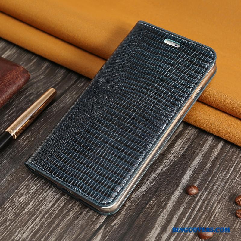 Samsung Galaxy A8+ Mønster Stjerne Cover Etui Folio Ægte Læder Telefon