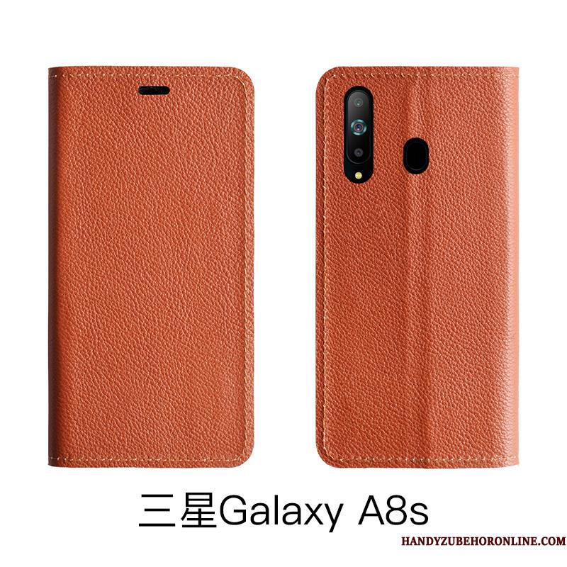 Samsung Galaxy A8s Etui Læder Alt Inklusive Lædertaske High End Folio Anti-fald Ægte Læder