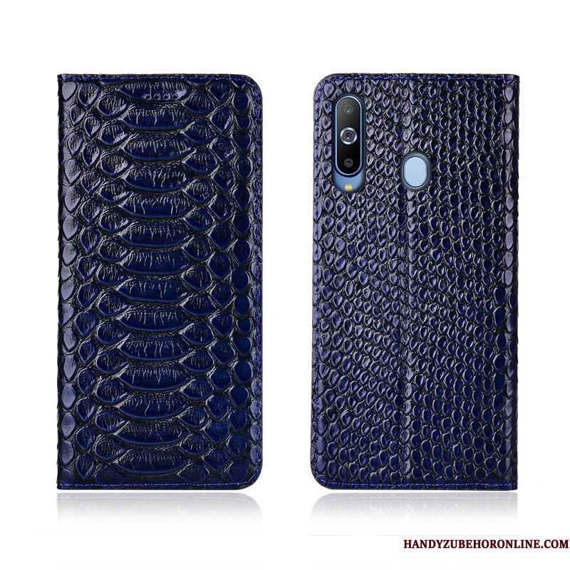 Samsung Galaxy A8s Etui Ægte Læder Anti-fald Beskyttelse Stjerne Clamshell Blød Cover